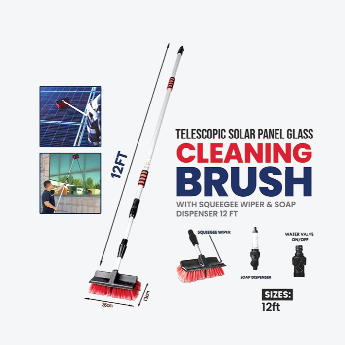Telescopic Solar Panel Glass Cleaning Brush